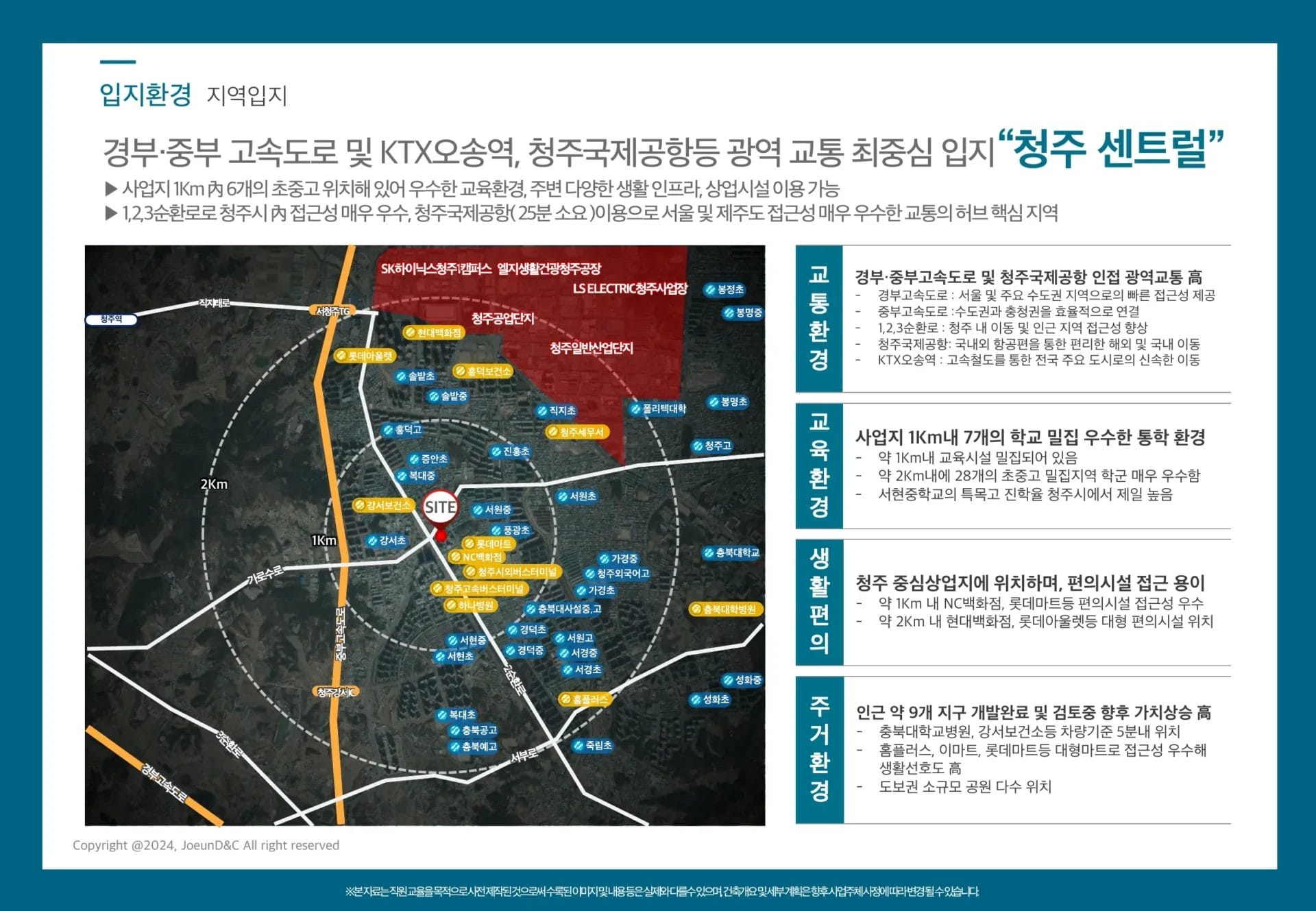 쌍용 더플래티넘 청주 센트럴 입지환경